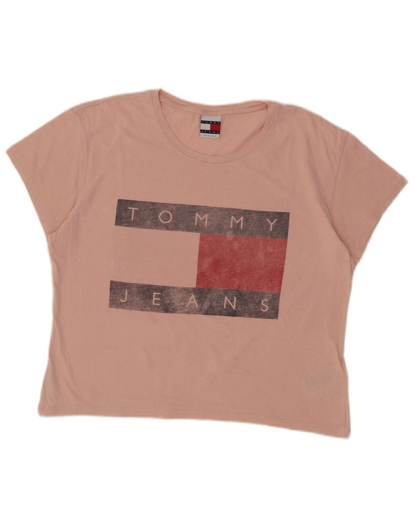 Γυναικείο γραφικό μπλουζάκι Tommy Hilfiger Loose Fit Top UK 14 Medium Pink
