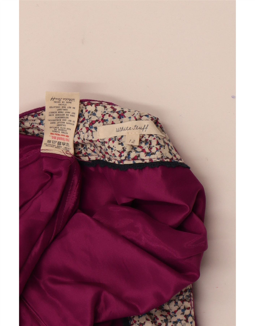 White Stuff Γυναικεία Μίνι Φούστα UK 12 Medium W32 Μωβ γεωμετρικό βαμβάκι