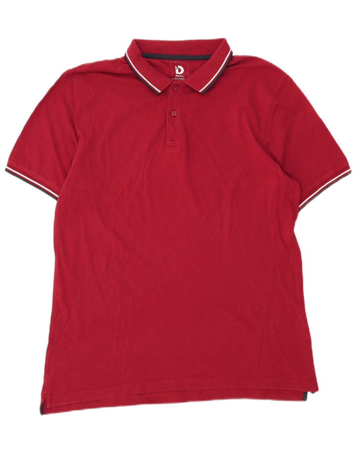 DACK'S Mens Polo Shirt 2XL Burgundy Cotton
