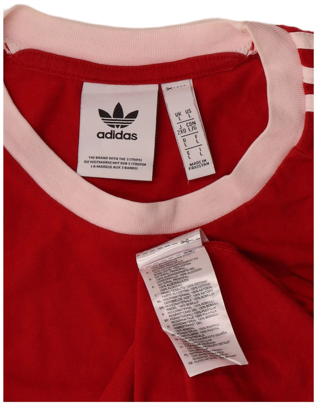 Ανδρικό T-Shirt Adidas, μεγάλο κόκκινο βαμβακερό