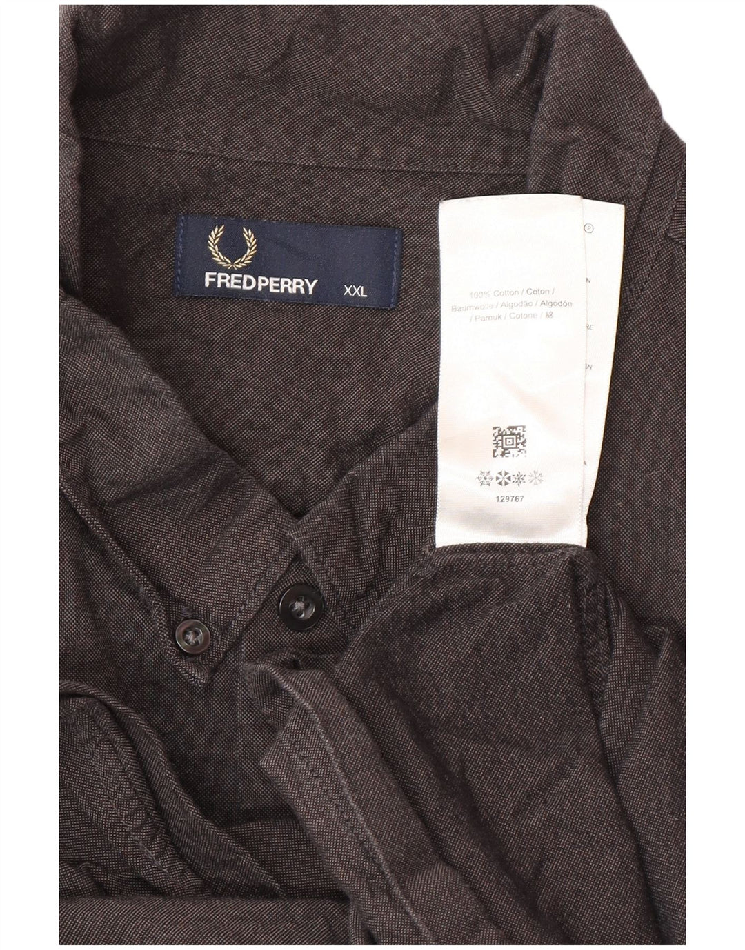 Ανδρικό πουκάμισο Fred Perry 2XL γκρι βαμβακερό