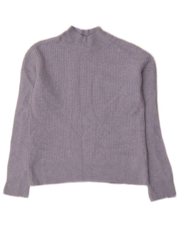 Γυναικείο πουλόβερ Hobbs Crop Turtle Neck Jumper UK 12 Medium Blue Viscose