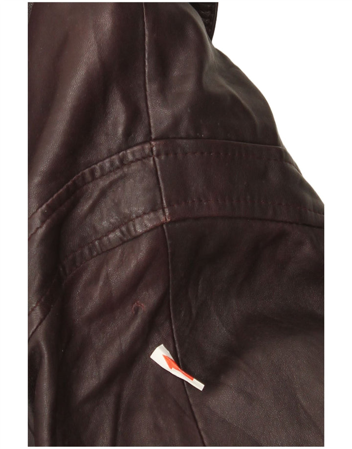 Vintage Γυναικείο Δερμάτινο Μπουφάν IT 42 Medium Burgundy Leather
