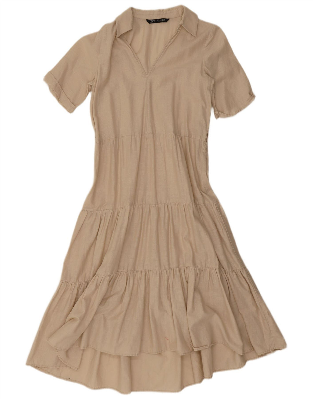 Zara Γυναικείο Φόρεμα A-Line UK 10 Small Beige