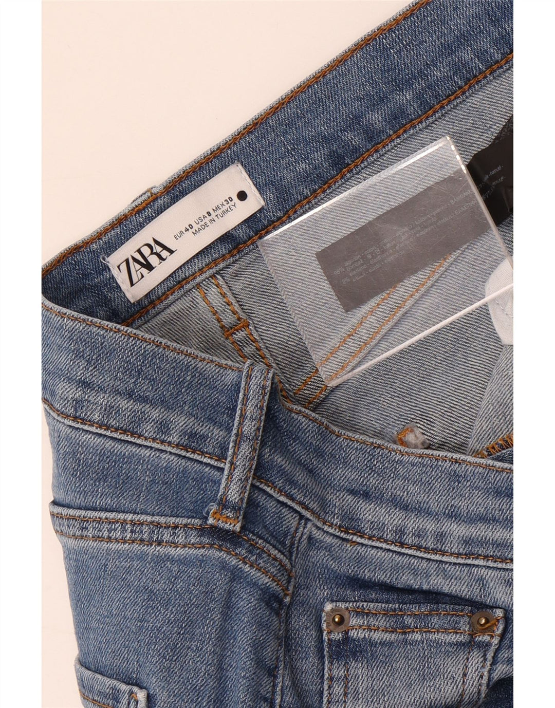 Zara Γυναικείο Straight Jeans EU 40 Medium W30 L27 Μπλε βαμβακερό