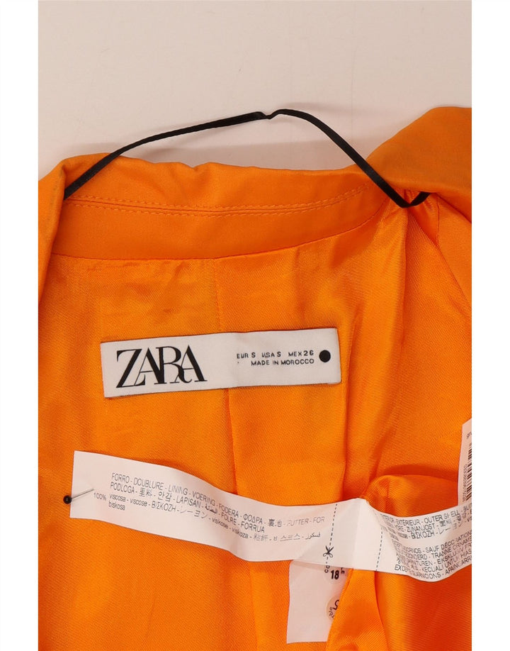 Zara Γυναικείο σακάκι σακάκι με 2 κουμπιά μεγάλου μεγέθους UK 10 πορτοκαλί βισκόζη