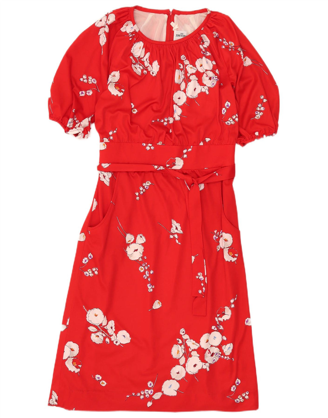 Γυναικείο φόρεμα Trevira A-Line IT 40 Small Red Floral Polyester