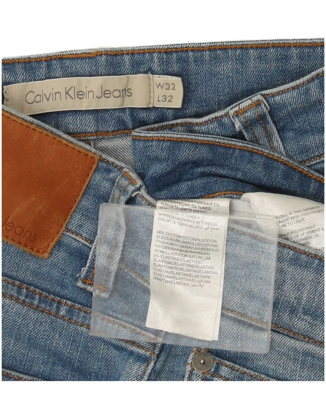 CALVIN KLEIN Ανδρικό Slim Jeans W32 L26 Μπλε βαμβακερό