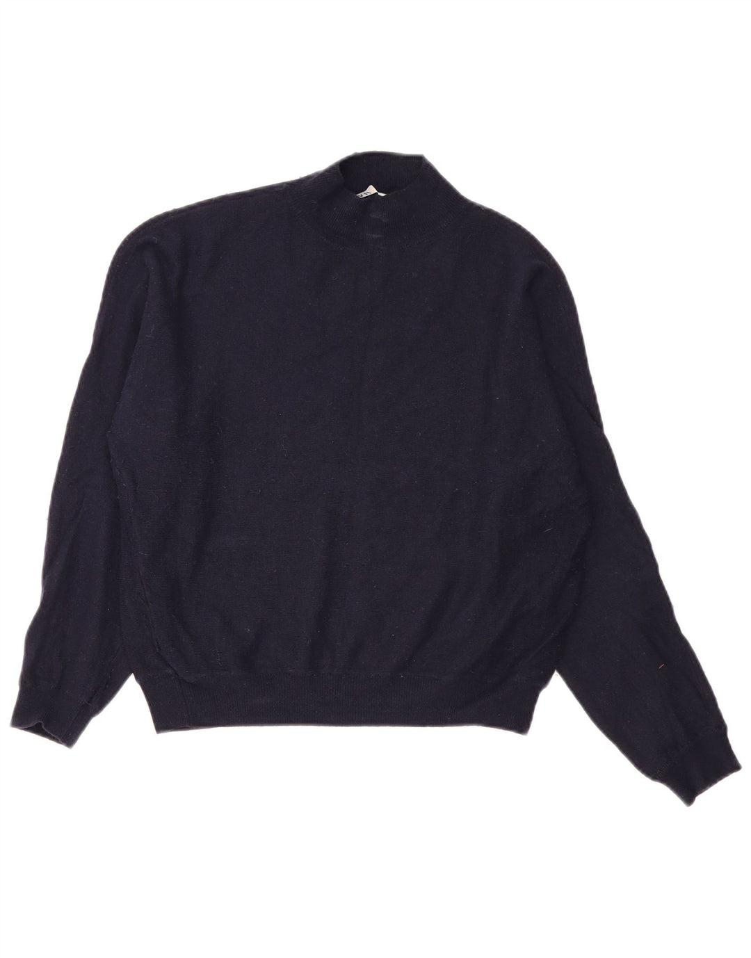 Zara γυναικείο πουλόβερ με λαιμό χελώνα UK 14 Medium Navy Blue Nylon