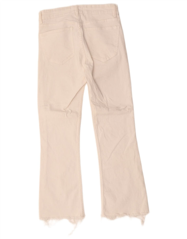 Zara Γυναικείο Τζιν μποτάκι EU 38 Small W28 L25 Λευκό βαμβακερό