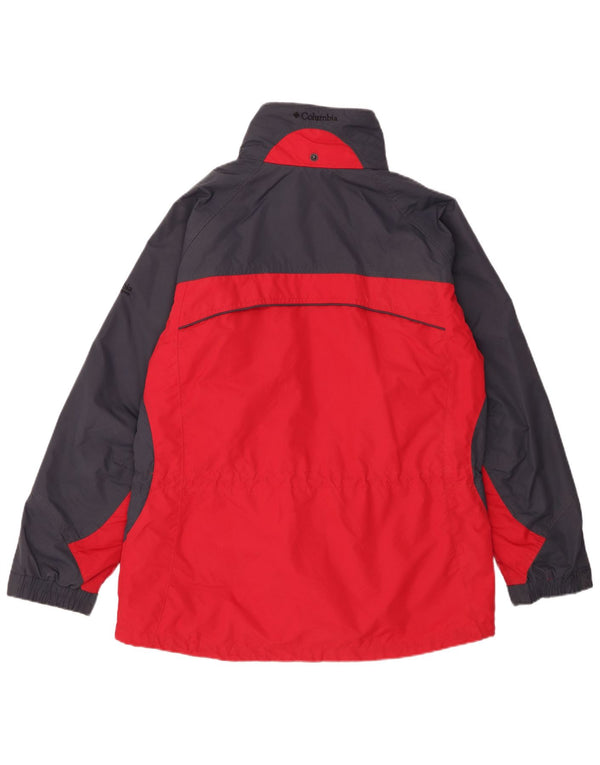 Columbia Γυναικείο μπουφάν βροχής UK 16 Large Navy Blue Colorblock Πολυεστέρας