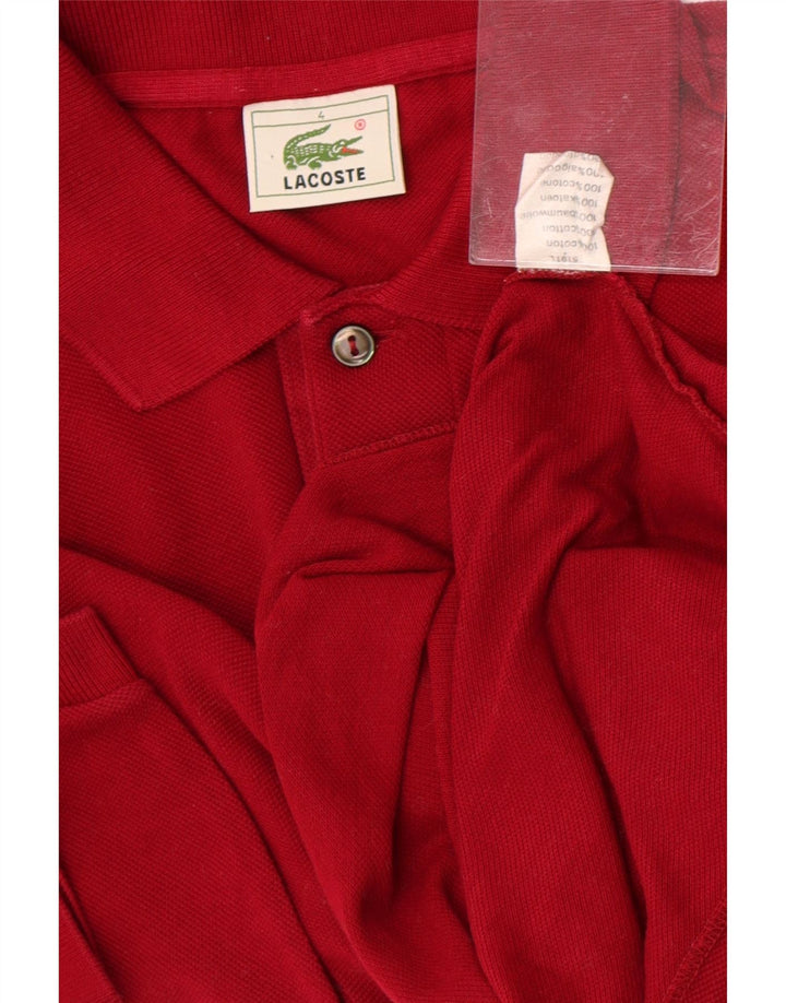 Ανδρικό πουκάμισο πόλο Lacoste Νούμερο 4 Μεσαίο κόκκινο βαμβακερό