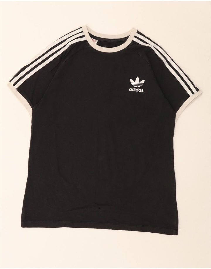 Adidas Boys T-Shirt Top 13-14 ετών Μαύρο βαμβακερό