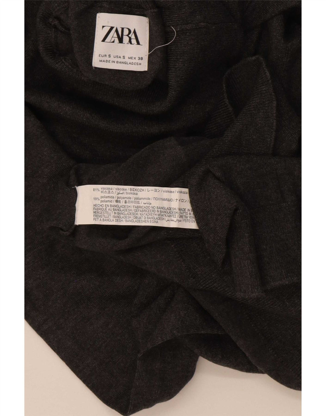 Ανδρικό πουλόβερ Zara με ρολό λαιμόκοψη Μικρό γκρι βισκόζη