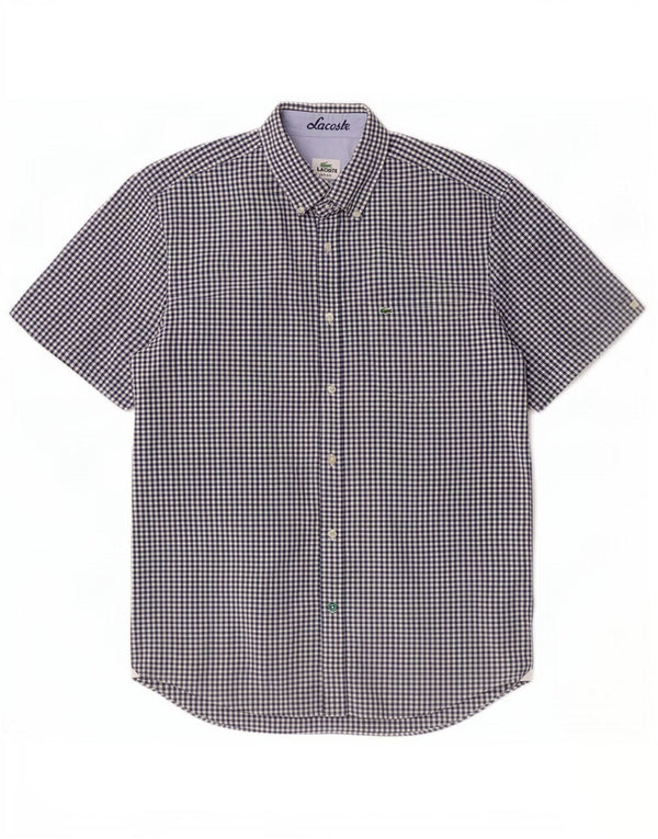 Ανδρικό κοντομάνικο πουκάμισο Lacoste, μέγεθος 40 Medium Navy Blue Gingham
