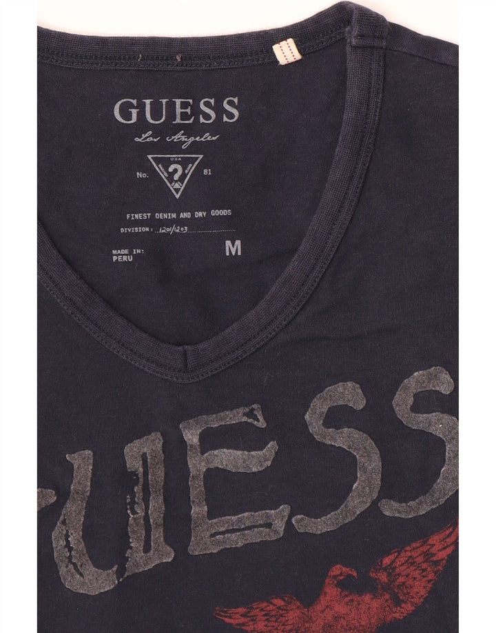 Ανδρικό γραφικό μπλουζάκι Guess Top Medium Navy Blue