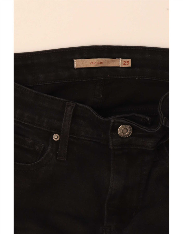 Levi's Womens 712 Slim Jeans W25 L29 Μαύρο