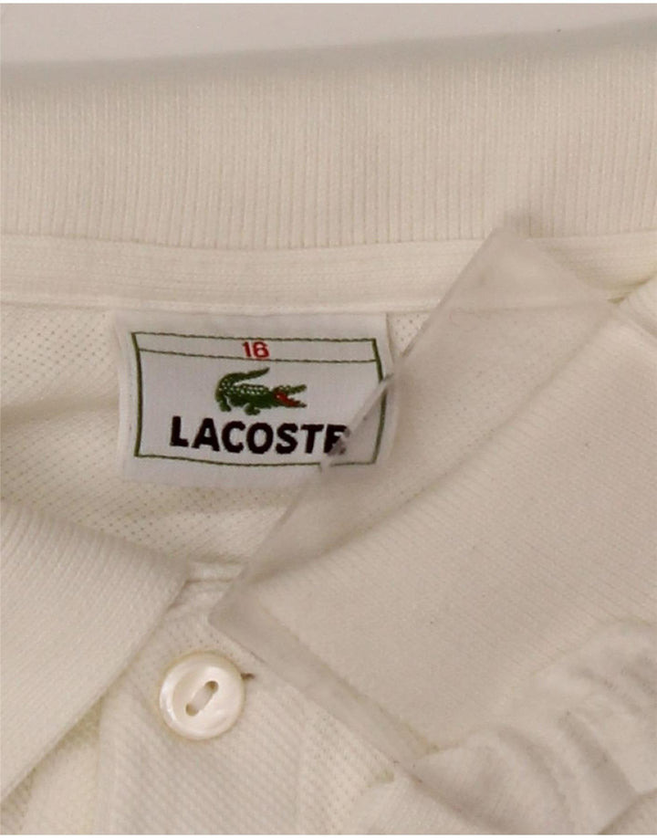 LACOSTE Μπλουζάκι πόλο για αγόρια 15-16 ετών Λευκό βαμβακερό