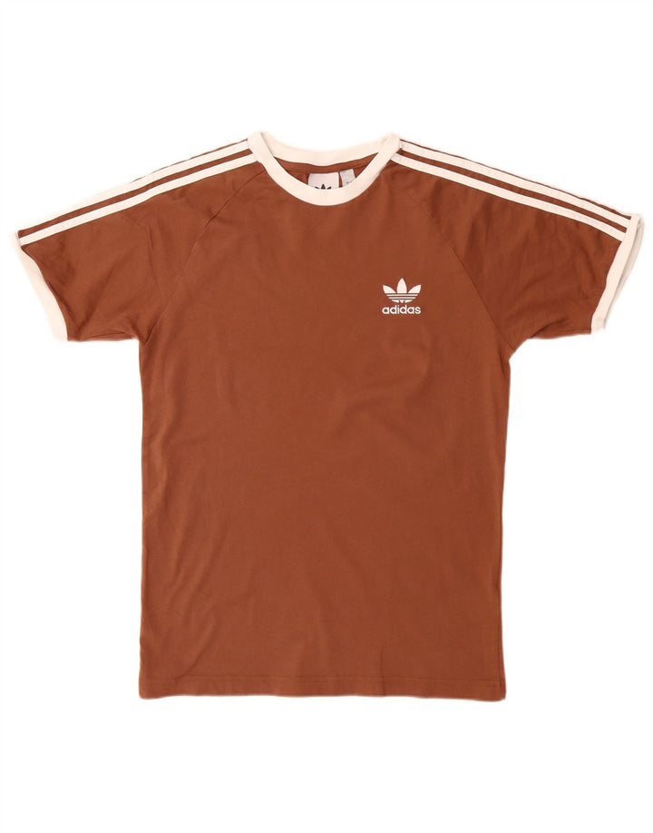 Ανδρικό T-Shirt Adidas Top Μικρό καφέ βαμβακερό