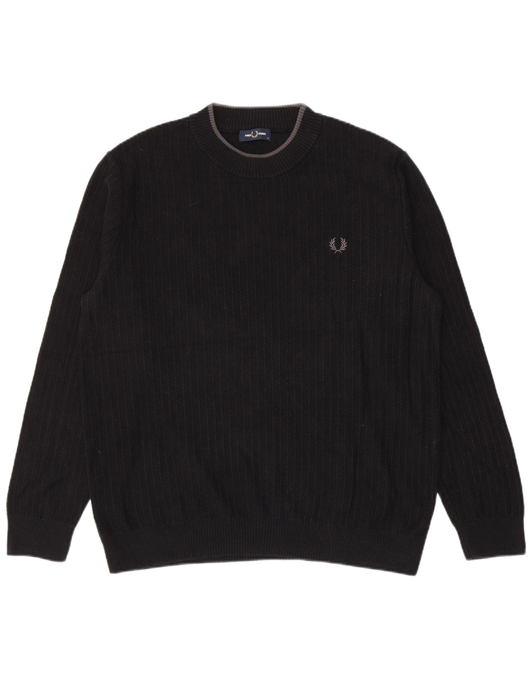 Ανδρικό πουλόβερ Fred Perry Crew Neck Jumper XL Μαύρο βαμβακερό