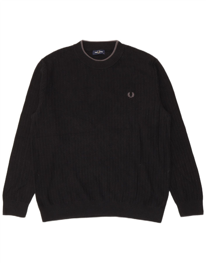 Ανδρικό πουλόβερ Fred Perry Crew Neck Jumper XL Μαύρο βαμβακερό