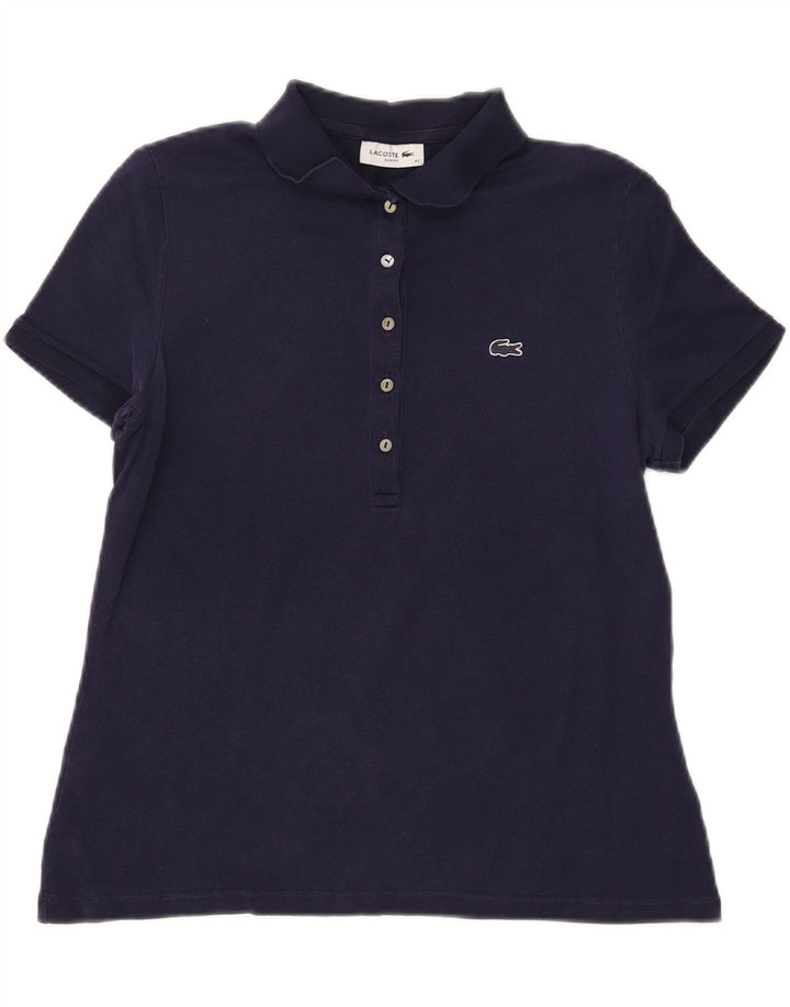 Γυναικείο μπλουζάκι πόλο LACOSTE Slim Fit Μέγεθος 42 Μεγάλο μπλε βαμβακερό