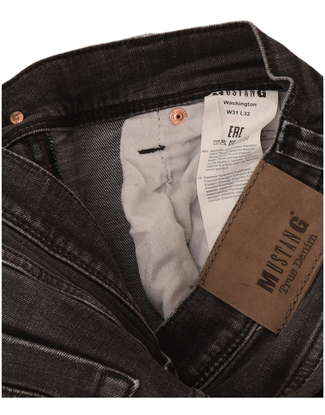 Mustang Ανδρικό Washington Straight Jeans W31 L32 Γκρι βαμβακερό