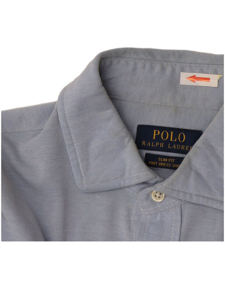 Ανδρικό πουκάμισο Ralph Lauren Slim Fit, μεσαίο μπλε βαμβακερό