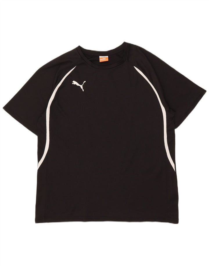 Ανδρικό γραφικό μπλουζάκι Puma Top Medium μαύρο ριγέ πολυεστέρα