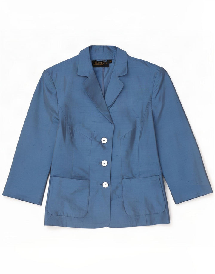 Luisa Spagnoli Γυναικείο σακάκι με 3 κουμπιά σακάκι IT 40 Small Blue Silk