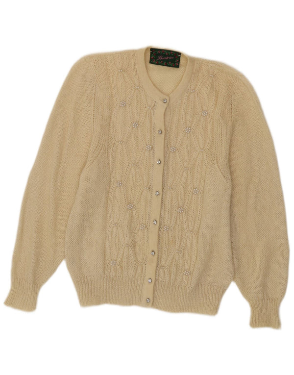 Beatrice Γυναικεία Ζακέτα UK 10 Small Beige Mohair