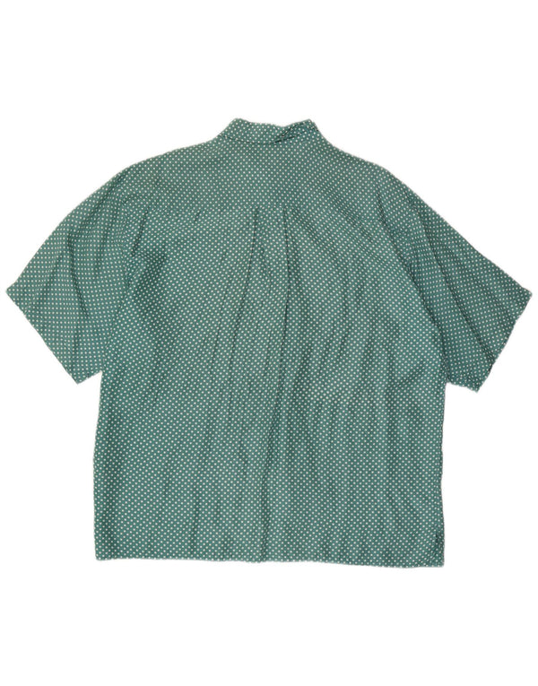 Ανδρικό κοντομάνικο πουκάμισο VINTAGE XL Μεταξωτό πράσινο με στίγματα