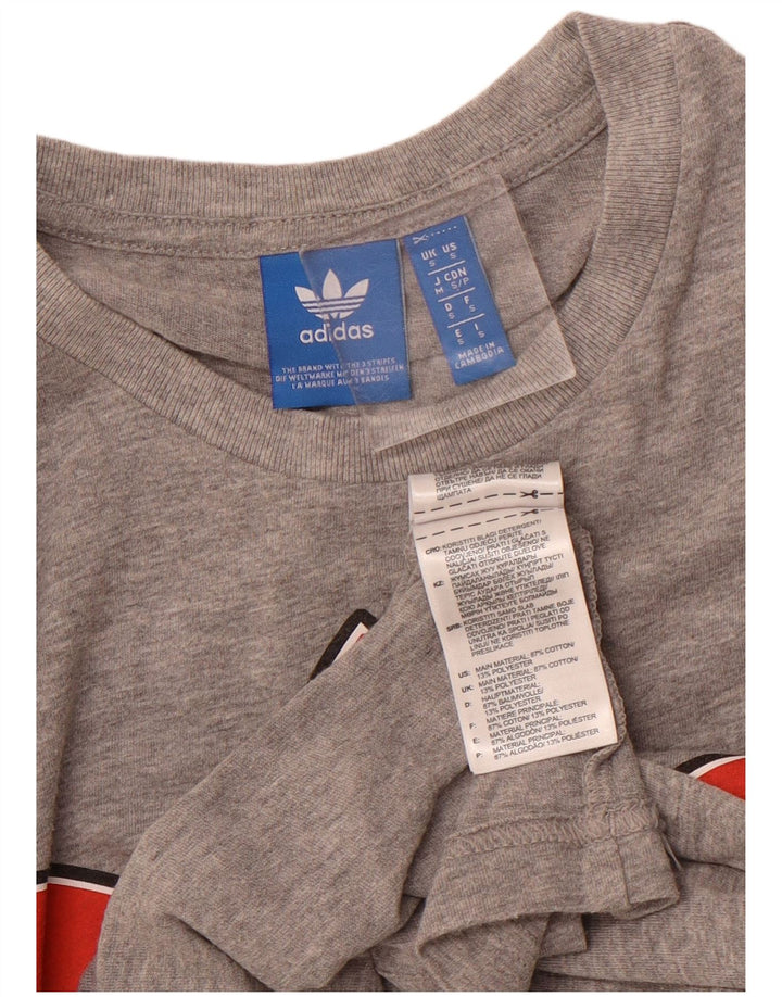 Γυναικείο γραφικό μπλουζάκι ADIDAS Top UK 10 Small Grey Flecked Cotton