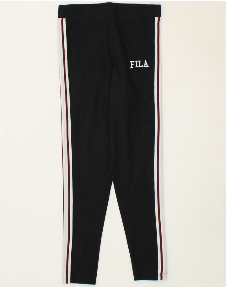 FILA Womens Leggings UK 10 Small Black Cotton Vintage Fila and Second-Hand Fila from Messina Hembry 