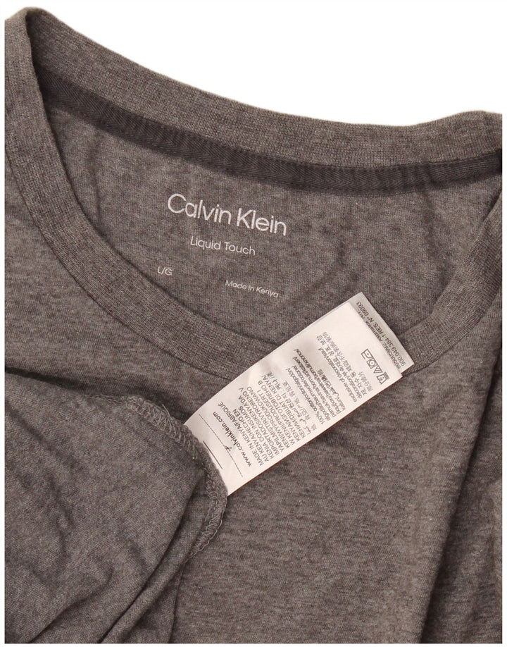 Ανδρικό T-Shirt Calvin Klein Τοπ μεγάλο γκρι βαμβακερό