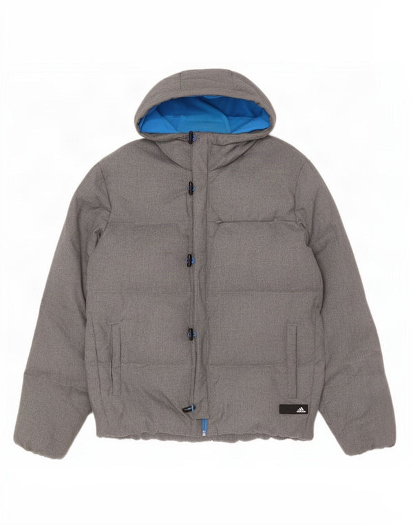 Ανδρικό μπουφάν Adidas με κουκούλα Loose Fit padded UK 38 Medium Grey Polyester