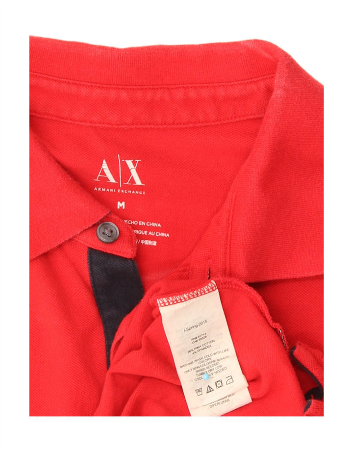Ανδρικό πουκάμισο πόλο Armani Exchange Μεσαίο κόκκινο βαμβακερό