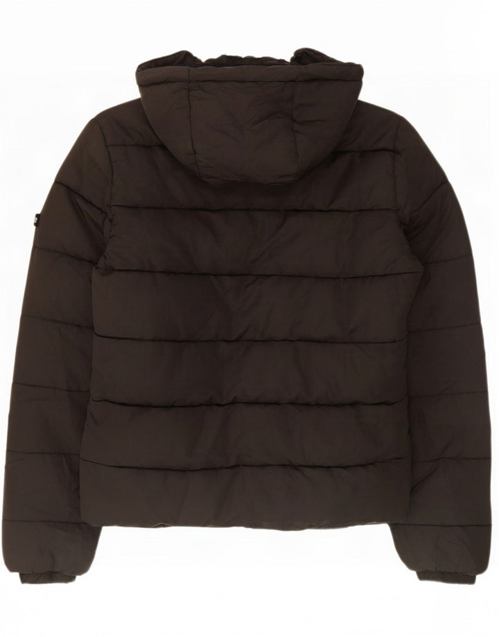Superdry γυναικείο μπουφάν με κουκούλα UK 14 μεγάλο μαύρο πολυεστέρα
