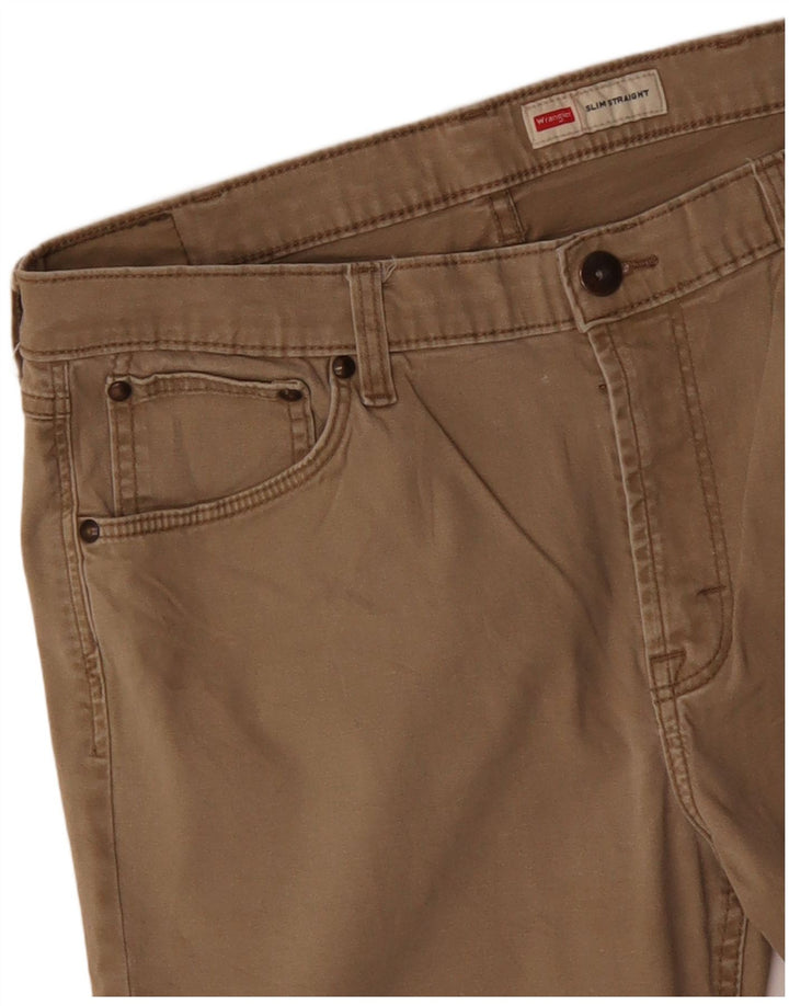 Ανδρικό Slim Straight Casual Παντελόνι WRANGLER W36 L29 Beige