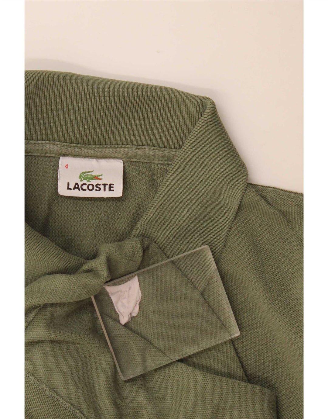 Ανδρικό πουκάμισο Polo Lacoste, Μέγεθος 4, Μεσαίο βαμβακερό χακί