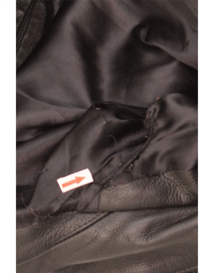 Vintage Ανδρικό Biker Δερμάτινο Μπουφάν UK 38 Medium Black Leather