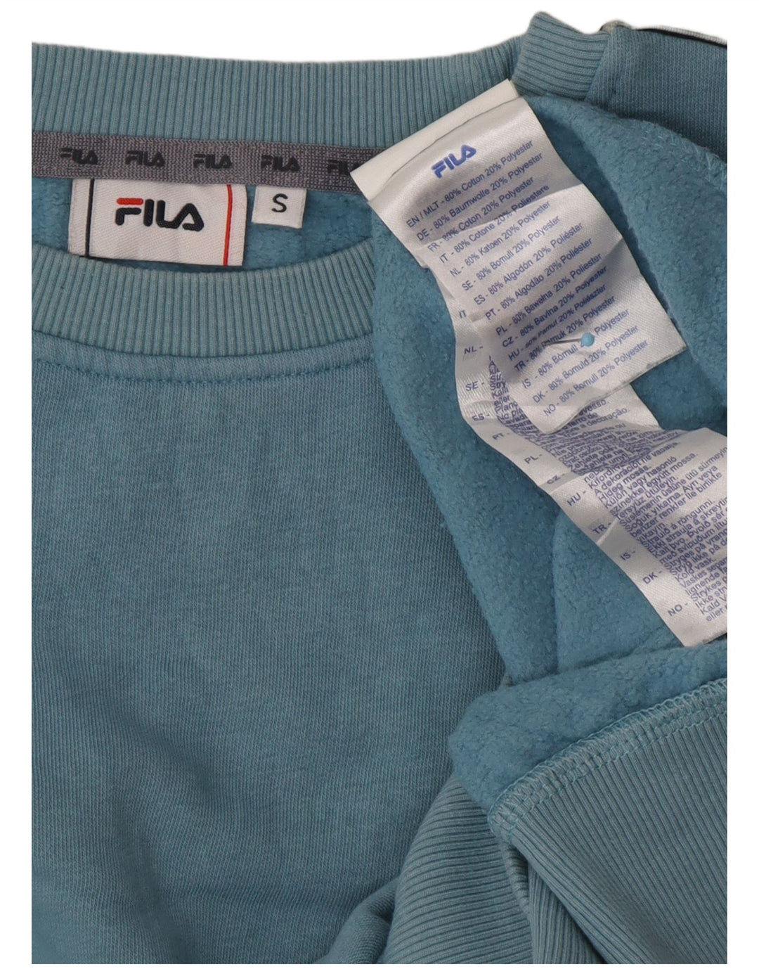 Ανδρικό γραφικό φούτερ FILA Jumper Small Blue Colourblock Βαμβακερό