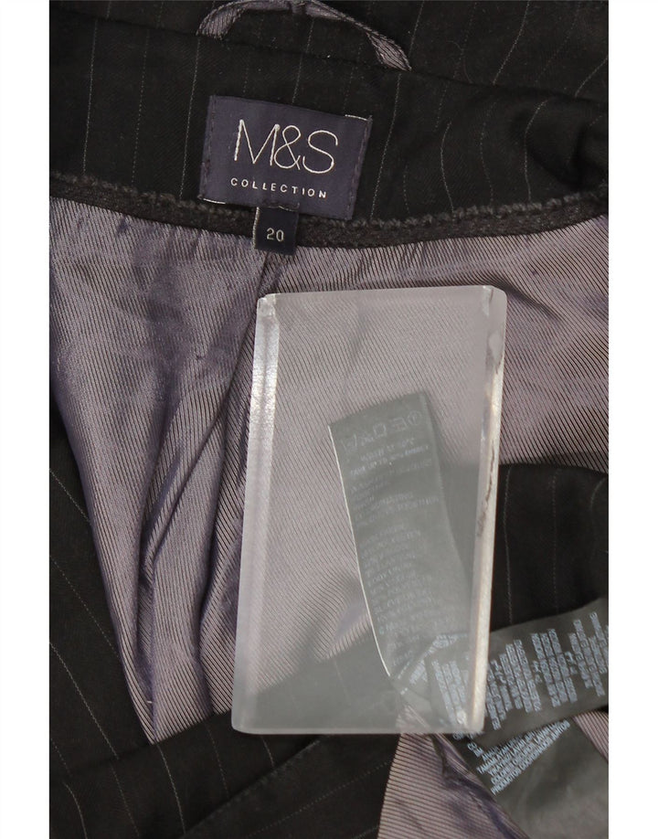 Marks & Spencer Γυναικείο σακάκι 1 κουμπιού UK 20 2XL Grey Pinstripe