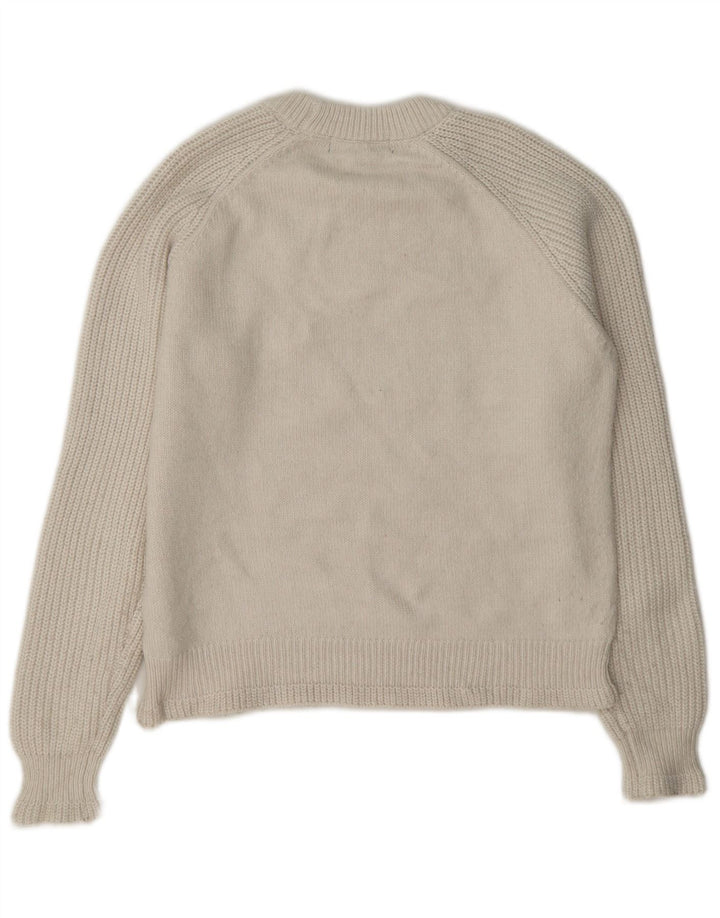 Marks & Spencer Γυναικείο πουλόβερ υπερμεγέθη Crew Neck Jumper UK 10 Small White