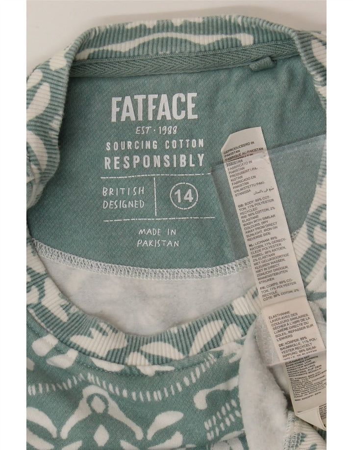 FAT FACE Γυναικείο φούτερ μεγάλου μεγέθους Jumper UK 14 Large Blue Paisley