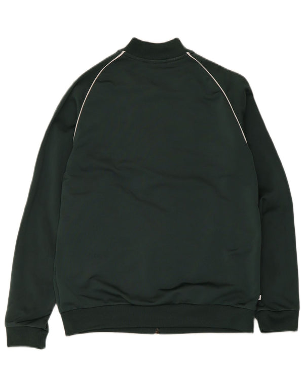 Adidas Boys Tracksuit Top Jacket 11-12 Years Green Polyester