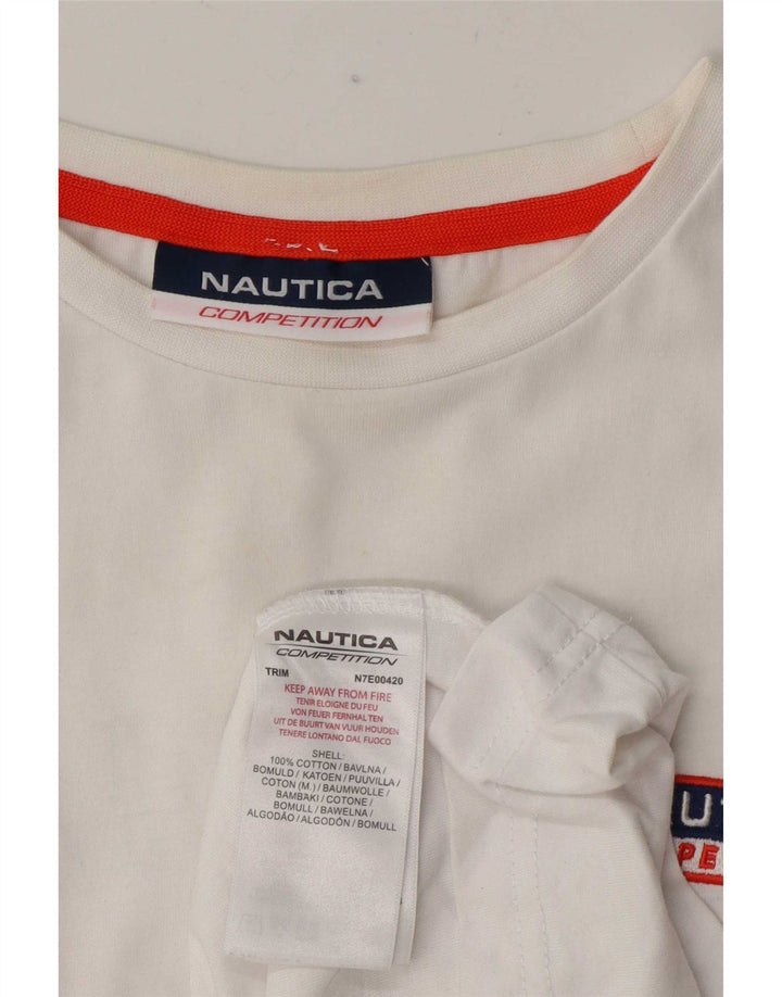 Ανδρικό γραφικό μπλουζάκι Nautica Top μεγάλο λευκό βαμβακερό