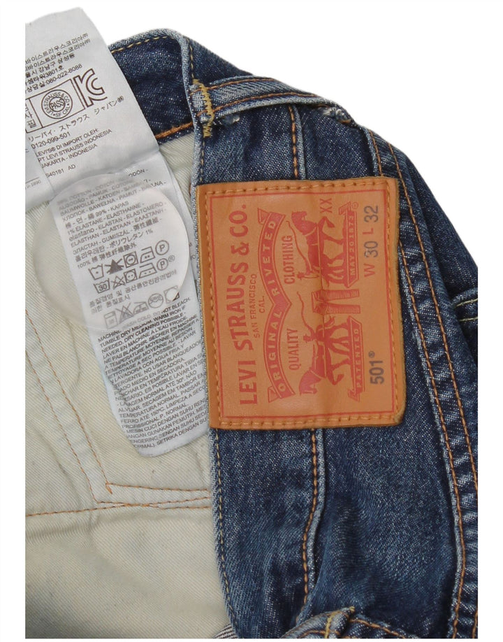 Levi's Mens 501 Straight Jeans W30 L28 Navy Blue Cotton
