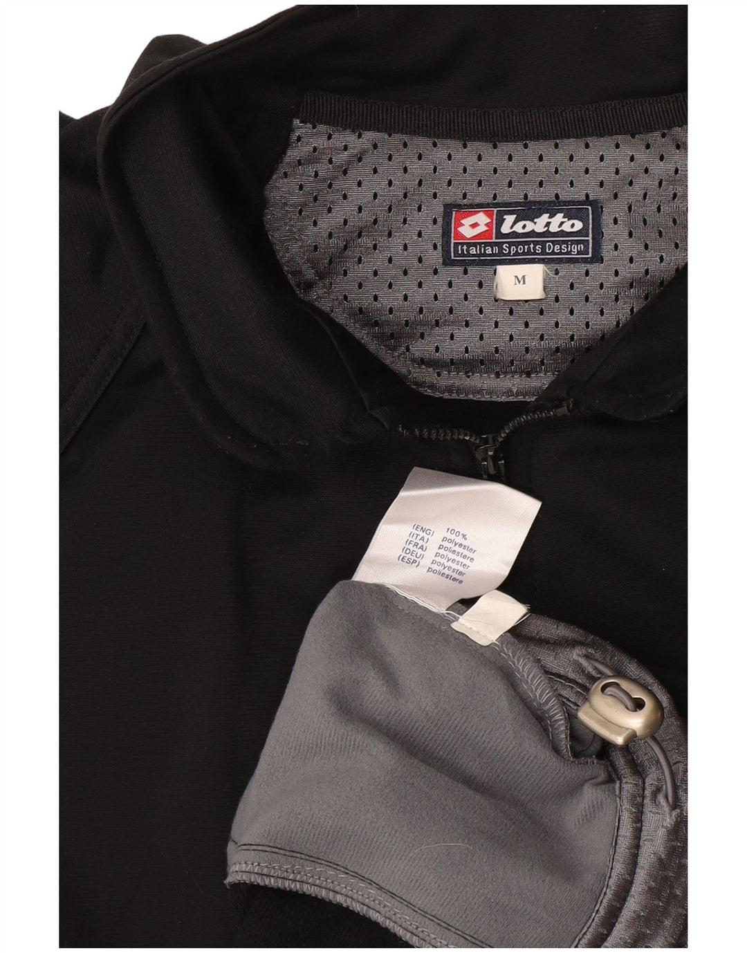 Ανδρική αθλητική φόρμα LOTTO Top Jacket Μεσαίο Μαύρο Colourblock Πολυεστέρας