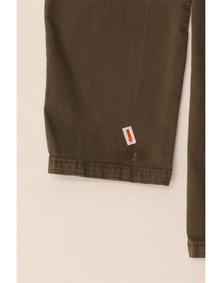 BENETTON Womens Slim Cropped Trousers W27 L26 Khaki